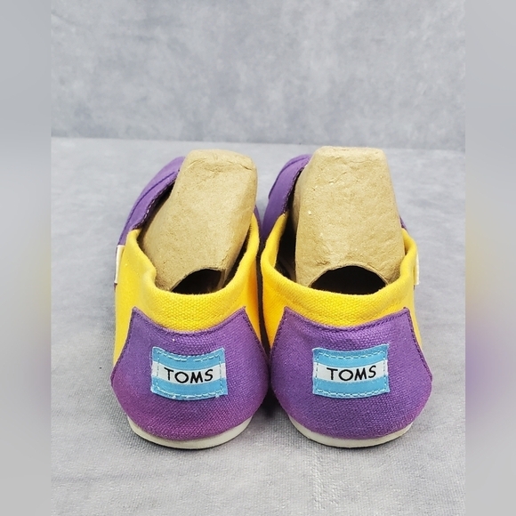 TOMS Collegiate Purple & Yellow Slip On ECU or LSU Fans Size 8.5W - Picture 4 of 11